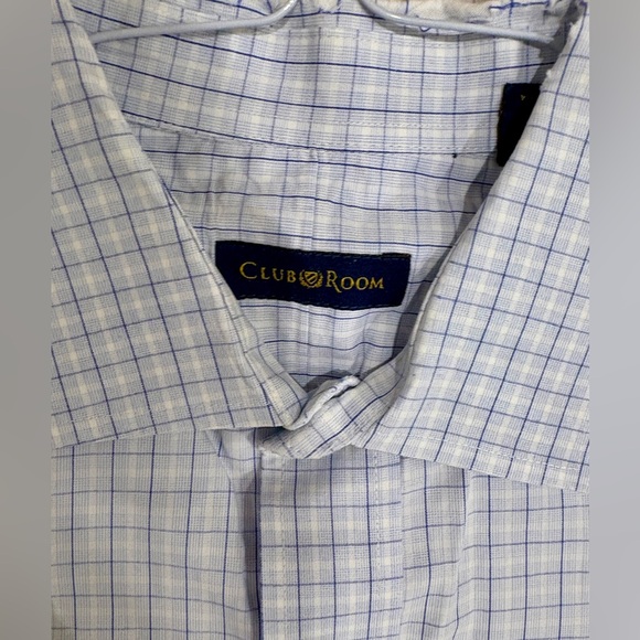 2 Club Room Button Down Shirts, Blue White Striped + Plaid, 16.5 34/35, Large - Picture 6 of 8